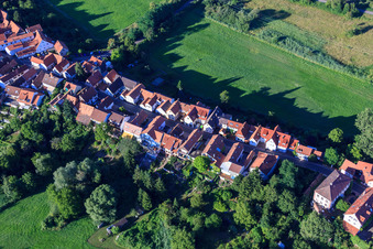 Ludwigstr in Jockgrim in the state Rhineland-Palatinate, Germany seen from a drone