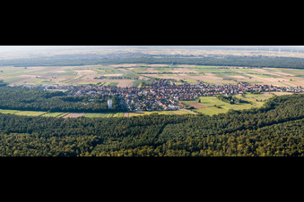 Panorama of the town from the south in Hatzenbühl in the state Rhineland-Palatinate, Germany