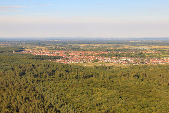 City view from the east in Jockgrim in the state Rhineland-Palatinate, Germany