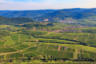 Wine-growing villages from the south in Ranschbach in the state Rhineland-Palatinate, Germany