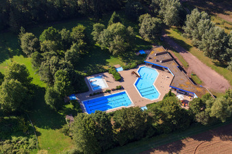 Aerial view of Outdoor pool Steinfeld in Steinfeld in the state Rhineland-Palatinate, Germany