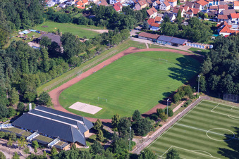 TUS 08 new artificial turf pitch in the district Schaidt in Wörth am Rhein in the state Rhineland-Palatinate, Germany out of the air