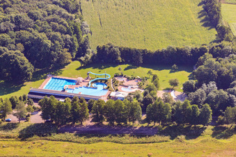 Aerial photograpy of Forest swimming pool Kandel in Kandel in the state Rhineland-Palatinate, Germany