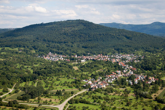Aerial view of District Oberweier in Gaggenau in the state Baden-Wuerttemberg, Germany