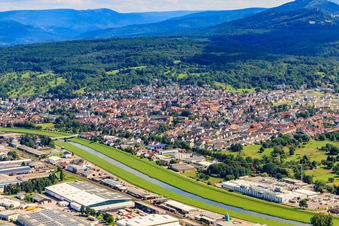 Course of the Murg on Dammstr in Kuppenheim in the state Baden-Wuerttemberg, Germany