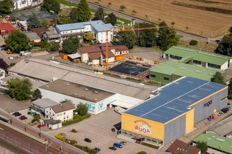 Aerial view of RUGA living world in Sinzheim in the state Baden-Wuerttemberg, Germany
