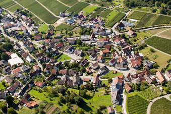 Oblique view of Varnhalt, Gartenstr in the district Gallenbach in Baden-Baden in the state Baden-Wuerttemberg, Germany