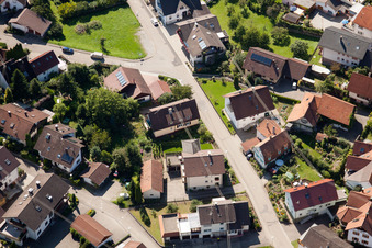 Oblique view of Gartenstrasse x Mattenweg in the district Gallenbach in Baden-Baden in the state Baden-Wuerttemberg, Germany