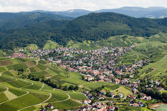 Aerial photograpy of From the north in the district Neuweier in Baden-Baden in the state Baden-Wuerttemberg, Germany