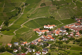 Aerial view of Neuweir Castle in the district Neuweier in Baden-Baden in the state Baden-Wuerttemberg, Germany