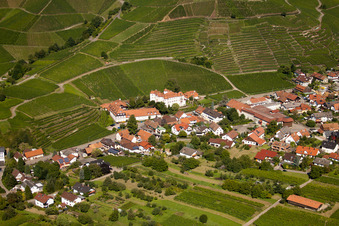 Aerial photograpy of Neuweir Castle in the district Neuweier in Baden-Baden in the state Baden-Wuerttemberg, Germany