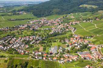 Aerial view of Village view in the district Varnhalt in Baden-Baden in the state Baden-Wuerttemberg, Germany