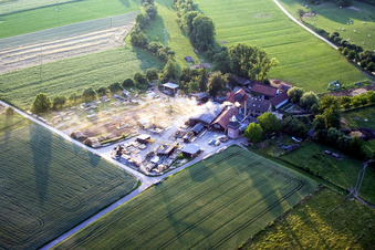 Schaidter Mill in the district Schaidt in Wörth am Rhein in the state Rhineland-Palatinate, Germany from the plane