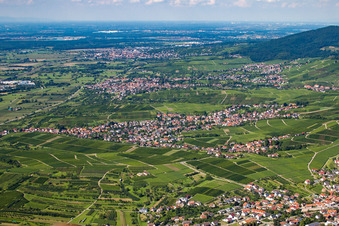 Aerial view of From the south in the district Eisental in Bühl in the state Baden-Wuerttemberg, Germany