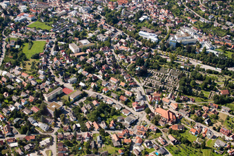 Aerial view of Fiedhof on Kappelwindeckstr in the district Kappelwindeck in Bühl in the state Baden-Wuerttemberg, Germany