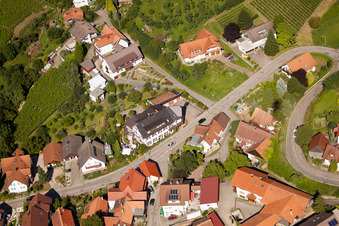 Aerial photograpy of Hotel Restaurant Rebstock in the district Riegel in Bühl in the state Baden-Wuerttemberg, Germany
