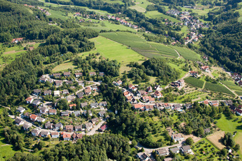 Aerial view of Bühl-Kappelwindeck in the district Aspich in Lauf in the state Baden-Wuerttemberg, Germany