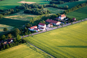 Schaidt train station with Netto Marken Discount in Steinfeld in the state Rhineland-Palatinate, Germany