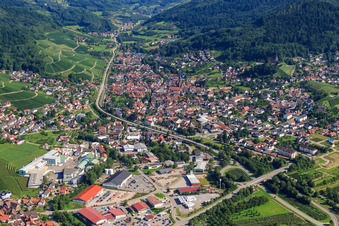 City view in the Acher Valley from the northwest in Kappelrodeck in the state Baden-Wuerttemberg, Germany