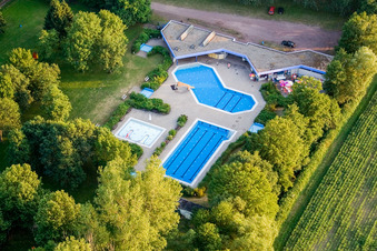 Aerial photograpy of Outdoor pool in Steinfeld in the state Rhineland-Palatinate, Germany