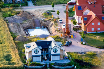 Bahnhofstr in Steinfeld in the state Rhineland-Palatinate, Germany from above
