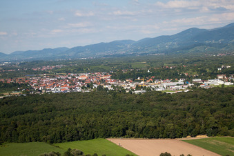 Aerial view of From the south in Renchen in the state Baden-Wuerttemberg, Germany