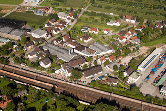 Building and production halls on the premises of Muffenrohr GmbH in Ottersweier in the state Baden-Wurttemberg out of the air
