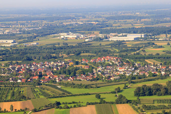 Aerial view of District from the northeast in the district Sasbachried in Achern in the state Baden-Wuerttemberg, Germany