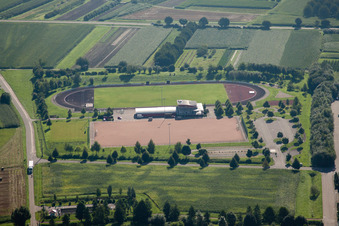 Aerial view of Sports facility in the district Hatzenweier in Ottersweier in the state Baden-Wuerttemberg, Germany