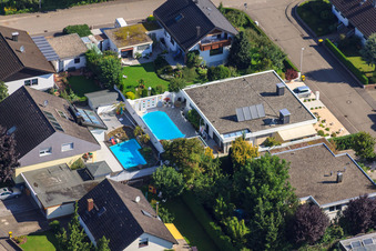 Oblique view of Fasanenstr in the district Vimbuch in Bühl in the state Baden-Wuerttemberg, Germany