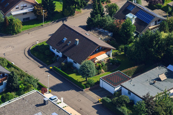 Fasanenstr in the district Vimbuch in Bühl in the state Baden-Wuerttemberg, Germany from above