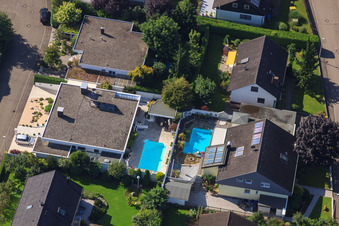 Bird's eye view of Fasanenstr in the district Vimbuch in Bühl in the state Baden-Wuerttemberg, Germany