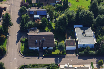 Drone recording of Fasanenstr in the district Vimbuch in Bühl in the state Baden-Wuerttemberg, Germany