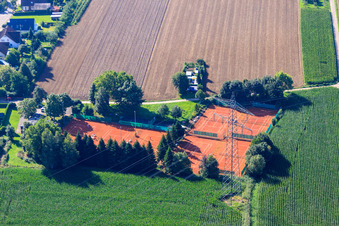 Aerial view of Tennis Club Vimbuch eV in the district Vimbuch in Bühl in the state Baden-Wuerttemberg, Germany