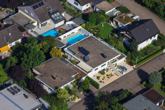 Fasanenstr in the district Vimbuch in Bühl in the state Baden-Wuerttemberg, Germany from a drone