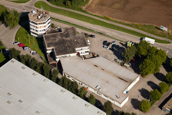 Aerial view of Industrial Estate, Publishing House for Technology and Crafts GmbH in the district Haueneberstein in Baden-Baden in the state Baden-Wuerttemberg, Germany
