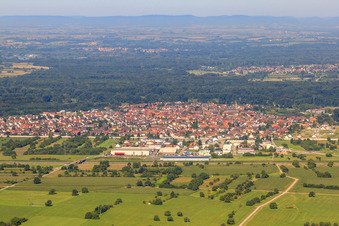 View of the town on the B36 from the east in Bietigheim in the state Baden-Wuerttemberg, Germany