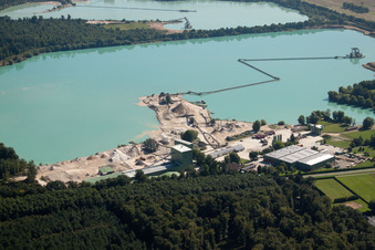 Holcim gravel plant in the district Neumalsch in Malsch in the state Baden-Wuerttemberg, Germany