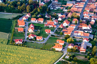 At the kiln in Freckenfeld in the state Rhineland-Palatinate, Germany from the plane