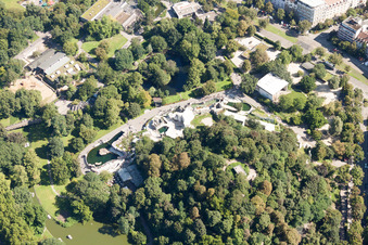 Exhibition hill within the Zoo grounds Zoologischer Stadtgarten in the district Suedweststadt in Karlsruhe in the state Baden-Wurttemberg, Germany