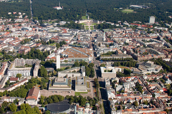 Complex of the hotel building Hotel Novotel Karlsruhe City Badenwerkstrasse - Am Festplatz in the district Suedweststadt in Karlsruhe in the state Baden-Wurttemberg