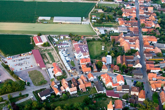 Aerial photograpy of Car dealership Frey in Minfeld in the state Rhineland-Palatinate, Germany