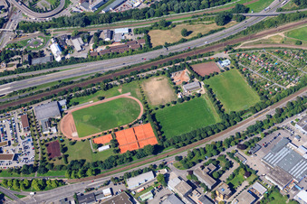 SJK Blau-Weiß Mühlburg eV and SV Schwarz-Weiß 1952 Mühlburg eV in the district Mühlburg in Karlsruhe in the state Baden-Wuerttemberg, Germany