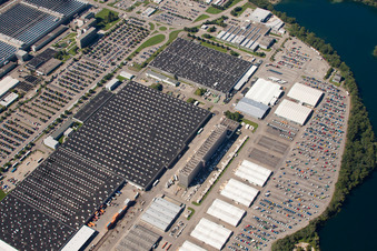 Production site for trucks and their delivery parking of Daimler Truck facilities Woerth in Woerth am Rhein in the state Rhineland-Palatinate