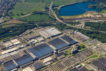 Daimler truck plant from the southeast in Wörth am Rhein in the state Rhineland-Palatinate, Germany