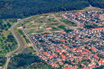 New development area Eisvogelstraße under development in Jockgrim in the state Rhineland-Palatinate, Germany