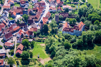 Building and castle park systems of water castle Schloss Lohrbach Bautraeger GmbH in Mosbach in the state Baden-Wurttemberg, Germany
