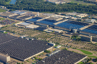 Daimler truck plant from the northwest in Wörth am Rhein in the state Rhineland-Palatinate, Germany