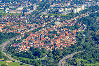 District from the west in the district Knielingen in Karlsruhe in the state Baden-Wuerttemberg, Germany