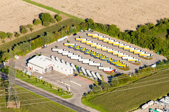 Warehouses and forwarding building Bayer Spedition in Karlsruhe in the state Baden-Wurttemberg, Germany
